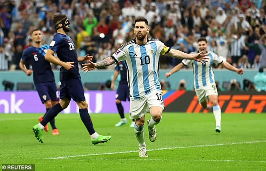 Messi được bầu chọn là cầu thủ xuất sắc nhất trận đấu. ẢNH: REUTERS