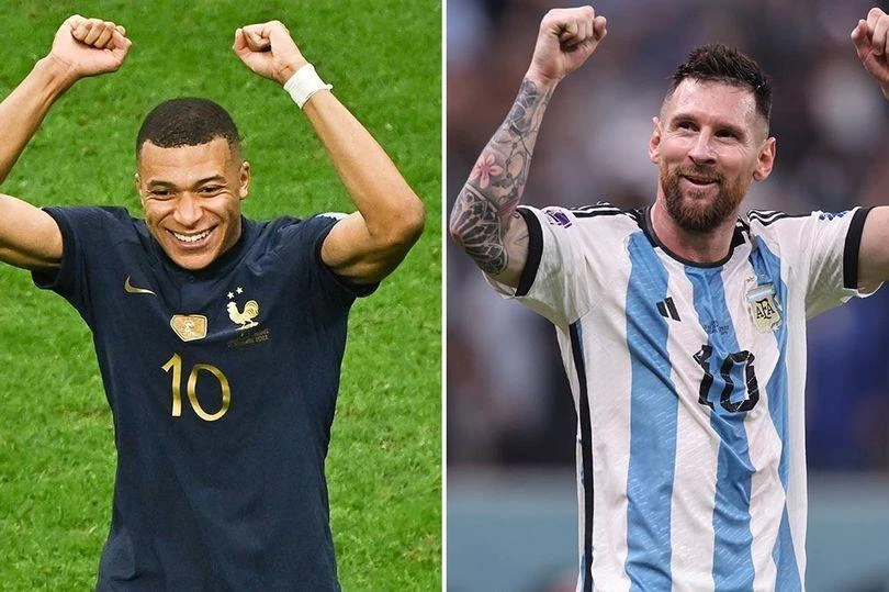 Messi sẽ đối đầu với Mbappe ở chung kết World Cup 2022. ẢNH: MIRROR