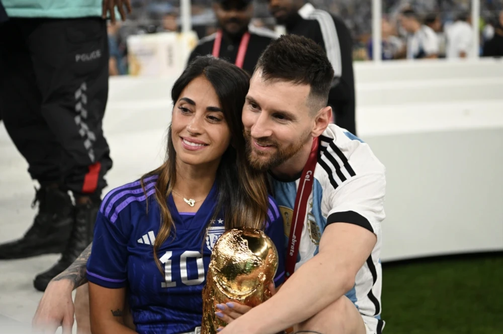 Antonela Roccuzzo đã dành nhiều lời khen ngợi cho chồng trong một bài đăng trên Instagram. ẢNH: GETTY