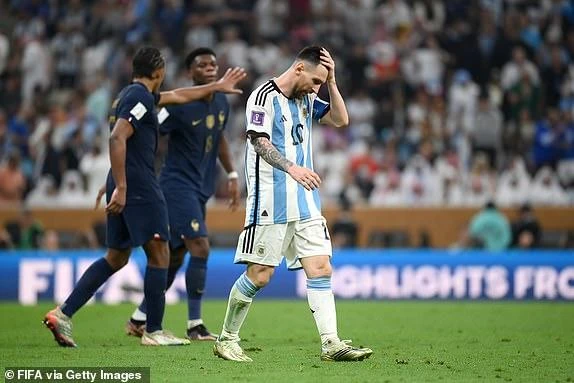 Messi đánh mất cơ hội vô địch World Cup trong giờ thi đấu chính thức. ẢNH: GETTY