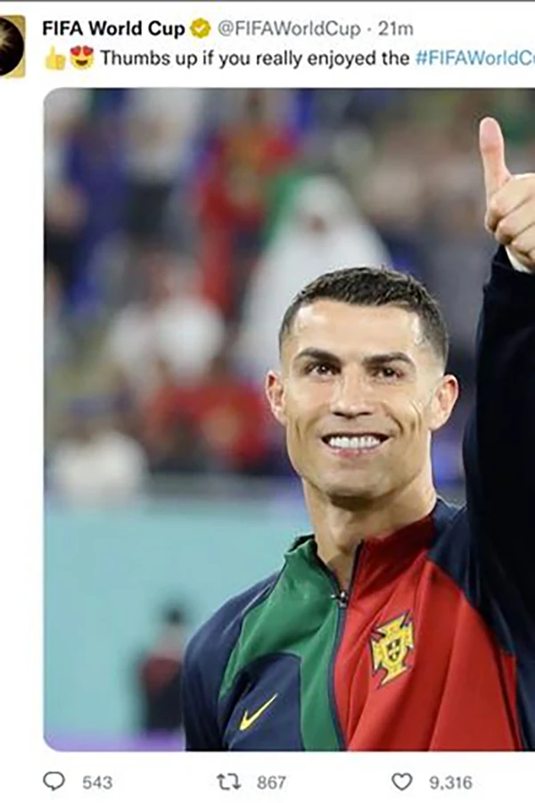 FIFA phải xóa vội dòng Tweet được cho là chế giễu Ronaldo này. FIFA phải xóa vội dòng Tweet được cho là chế giễu Ronaldo này.