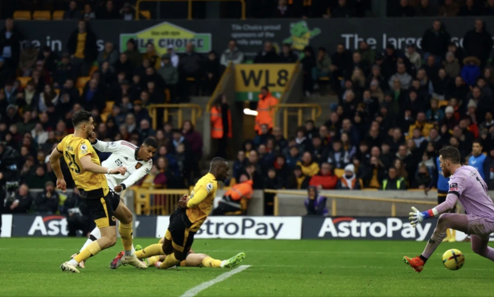 Rashford ghi bàn thắng duy nhất trận đấu. ẢNH: REUTERS Rashford ghi bàn thắng duy nhất trận đấu. ẢNH: REUTERS