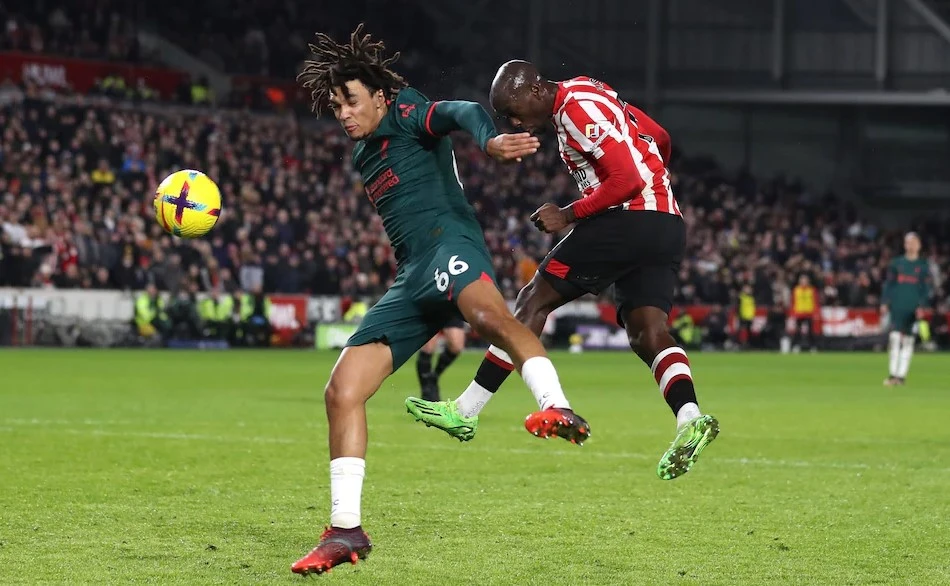 Sự sắc bén của Wissa giúp Brentford có được 3 điểm quý giá trước Liverpool. Ảnh: Getty