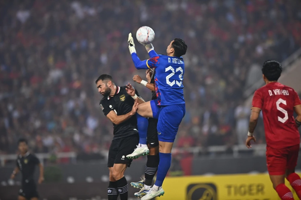 Văn Lâm chơi rất ổn định trong khung thành tuyển Việt Nam. ẢNH: HẢI THỊNH