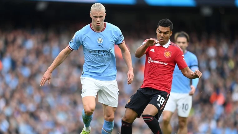 Erling Haaland mất hút trong trận derby thành Manchester. Ảnh: Getty