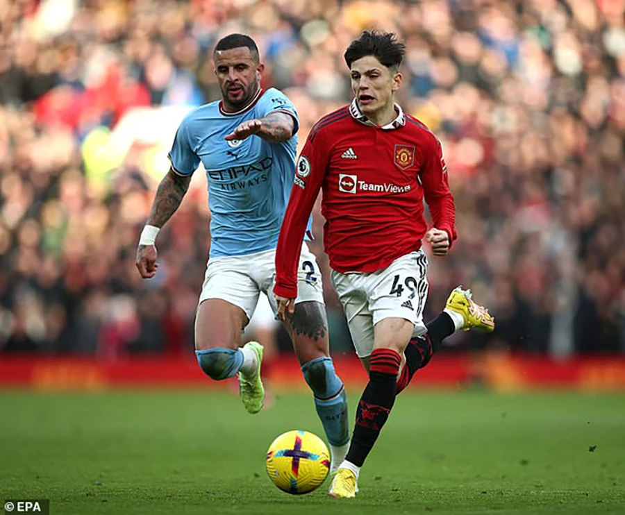 Garnacho có tốc độ và những pha xử lý cực tốt. ẢNH: EPA