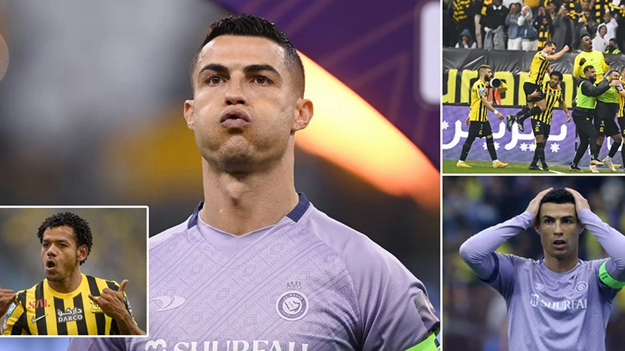 Ronaldo nhận thất bại đầu tiên ở Al Nassr. ẢNH: MIRROR