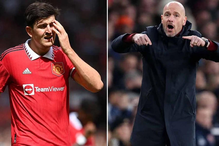 Harry Maguire có thể không còn cần thiết với Ten Hag mùa tới. ẢNH: MIRROR