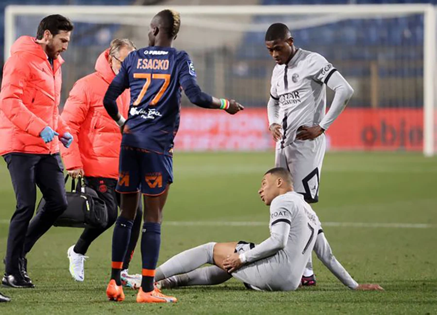 Mbappe dính chấn thương cách đây vài tuần. ẢNH: GETTY