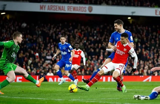 Martinelli tỏa sáng khi được đá ở vị trí trung phong cắm. Ảnh: Getty