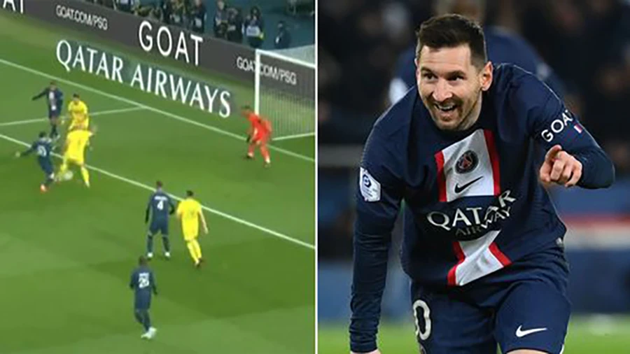 Pha lập công giúp Messi đạt cột mốc 1.000 bàn thắng và kiến tạo trong sự nghiệp. ẢNH: MIRROR