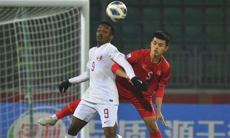 U-20 Việt Nam có trận đấu đầy quả cảm trước U-20 Qatar. ẢNH: AFC