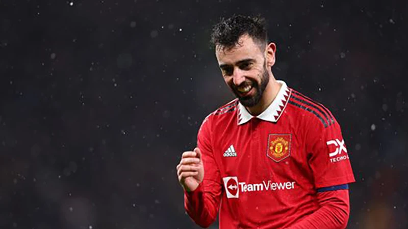 Bruno Fernandes cũng đóng góp 1 bàn thắng cho MU. ẢNH: GETTY