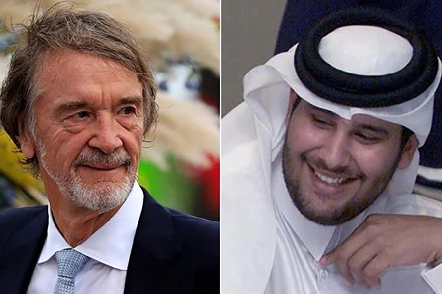 Sheikh Jassim và Ratcliffe đều cam kết tăng giá hỏi mua MU. ẢNH: MIRROR