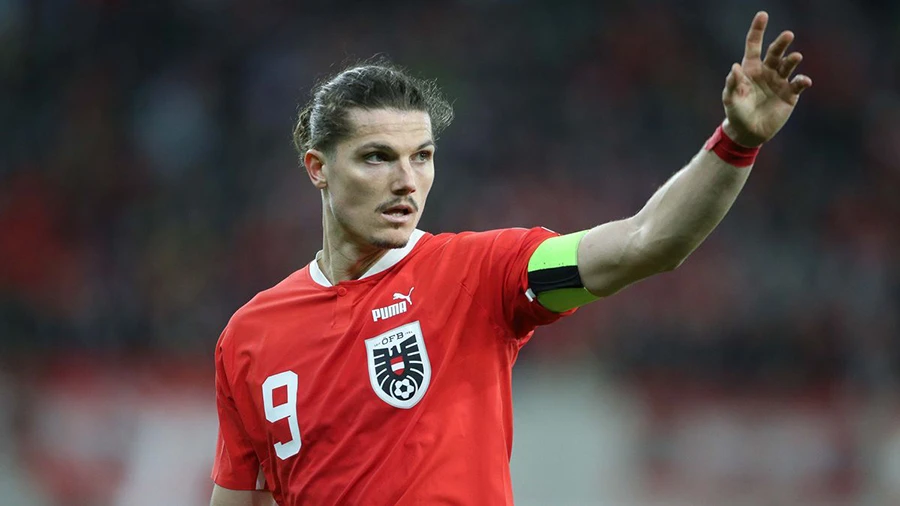 Marcel Sabitzer vừa ghi 2 bàn và có 1 kiến tạo cho tuyển Áo. ẢNH: GETTY