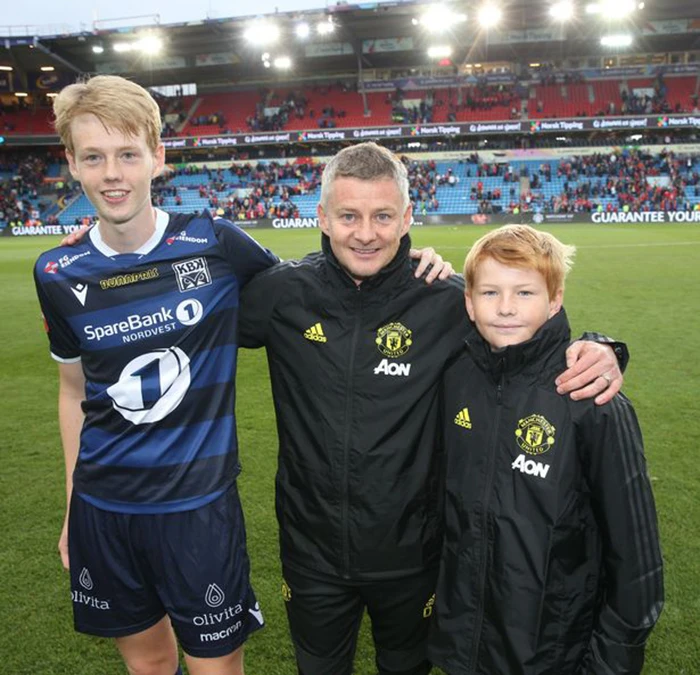 Solskjaer đã huấn luyện con trai của mình tại Kristiansund. ẢNH: MANCHESTER UNITED