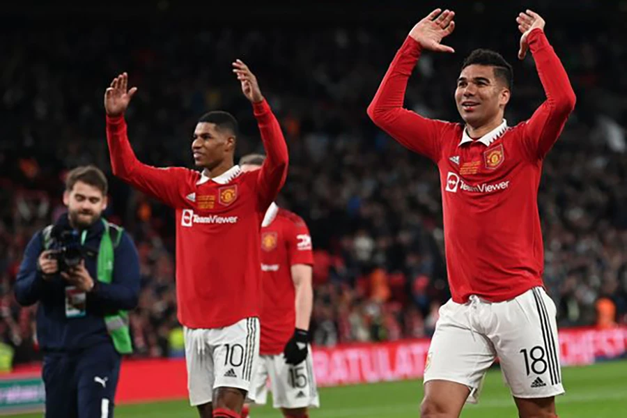 Casemiro và Rashford đã chơi rất hay trong đội hình Man Utd mùa này. ẢNH: GETTY