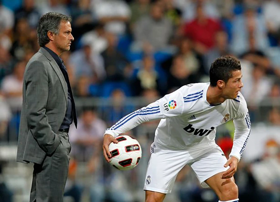 Ronaldo và Mourinho từng có thời gian làm việc cùng nhau ở Real Madrid. ẢNH: GETTY