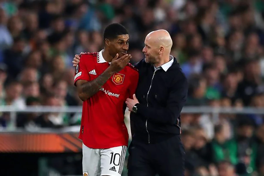 Ten Hag đã giúp hồi sinh Rashford tại MU. ẢNH: GETTY