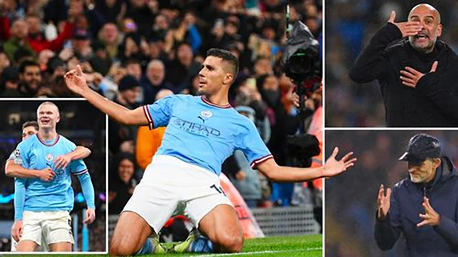 Man City tạo nên lợi thế lớn trước Bayern Munich bằng chiến thắng 3-0. ẢNH: MIRROR