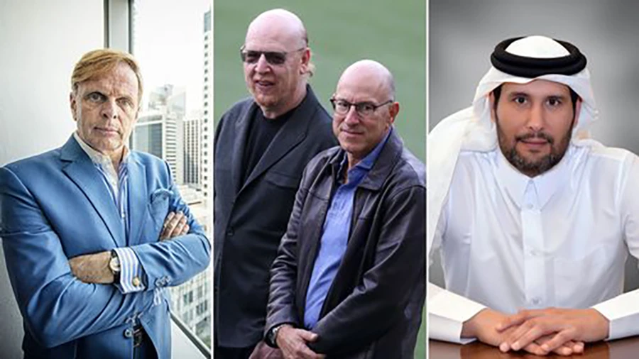 Sheikh Jassim (phải) dẫn đầu cuộc đua mua MU, còn Zillacus (trái) đã rút lui. ẢNH: MIRROR