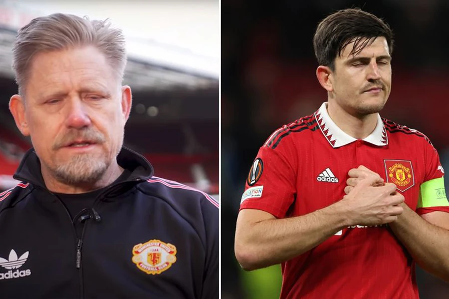 Schmeichel thẳng thừng chỉ trích Maguire không có khả năng lãnh đạo MU. ẢNH: MIRROR