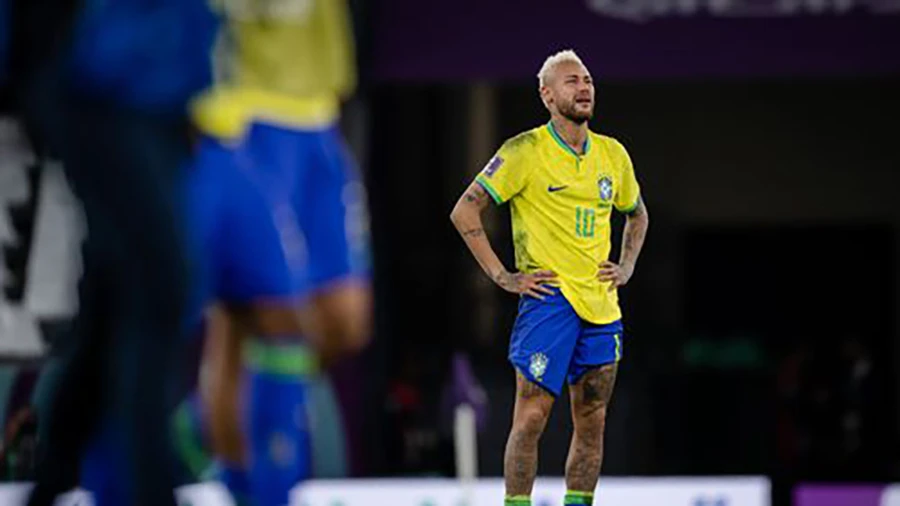 Trong khi Messi vô địch World Cup 2022 với Argentina thì Neymar cùng Brazil chia tay từ vòng tứ kết trong nước mắt. ẢNH: GETTY