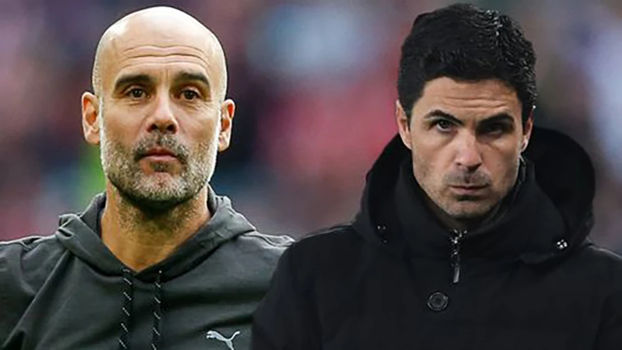 Ngôi vương Premier League sẽ thuộc về Pep Guardiola của Man City hay Mikel Arteta của Arsenal? ẢNH: MIRROR