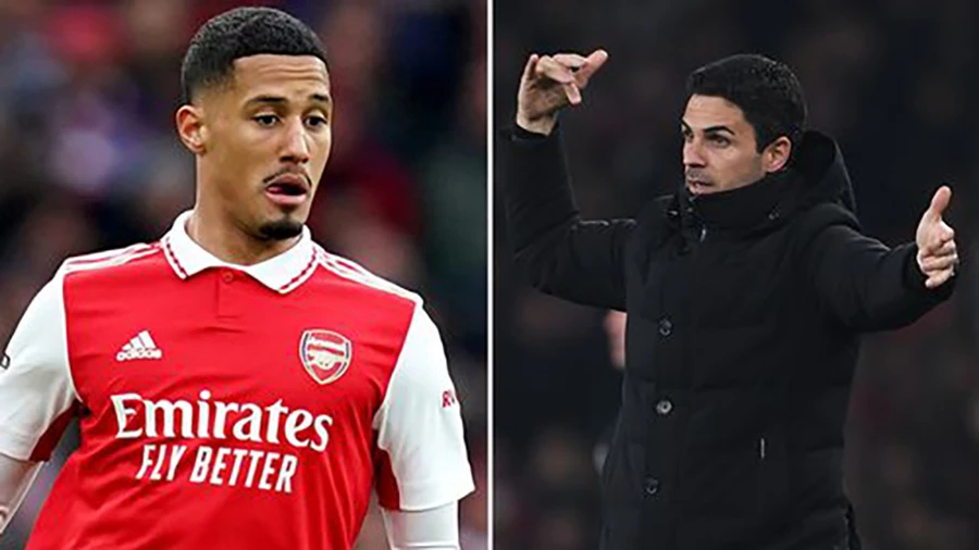 Arteta và Arsenal khốn đốn vì vắng Saliba. ẢNH: MIRROR