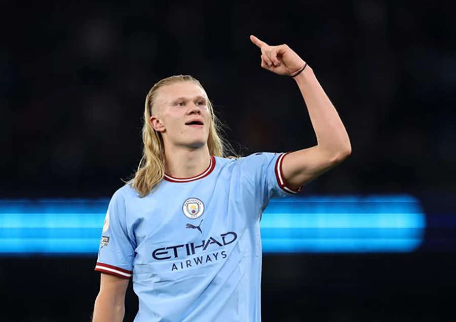 Haaland đã ghi 49 bàn thắng trên mọi đấu trường mùa này. ẢNH: GETTY