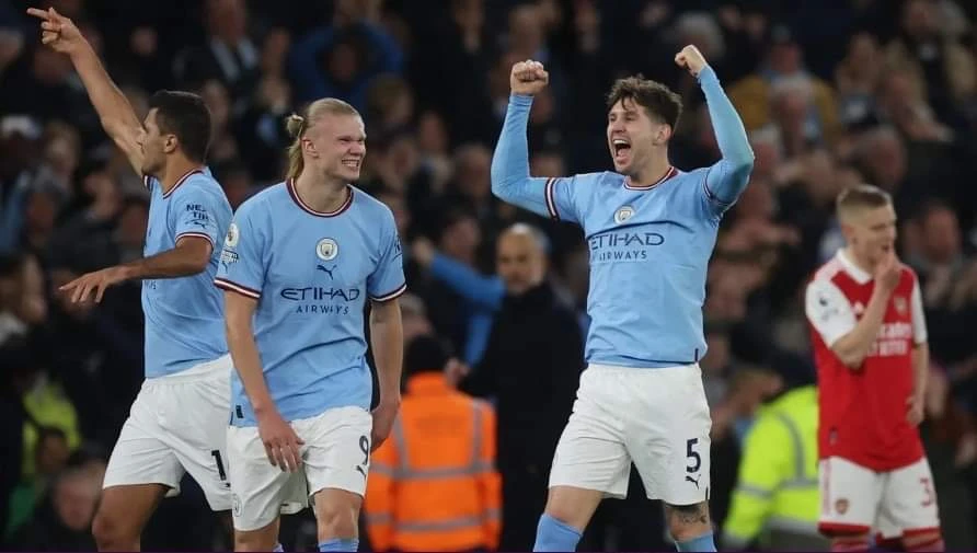 Erling Haaland tiếp tục tỏa sáng và nâng thành tích ghi bàn ở Premier League lên 33 bàn. Ảnh: Getty