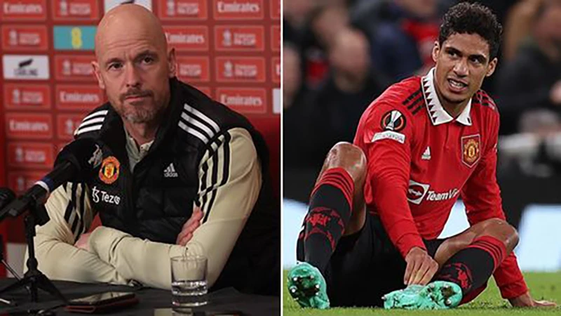Ten Hag lạc quan cho rằng Varane sẽ kịp trở lại trong giai đoạn cuối mùa giải. ẢNH: MIRROR