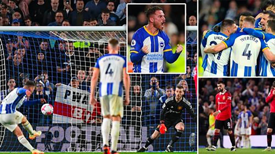 MU thua đau Brighton đúng phút cuối trận. ẢNH: MIRROR