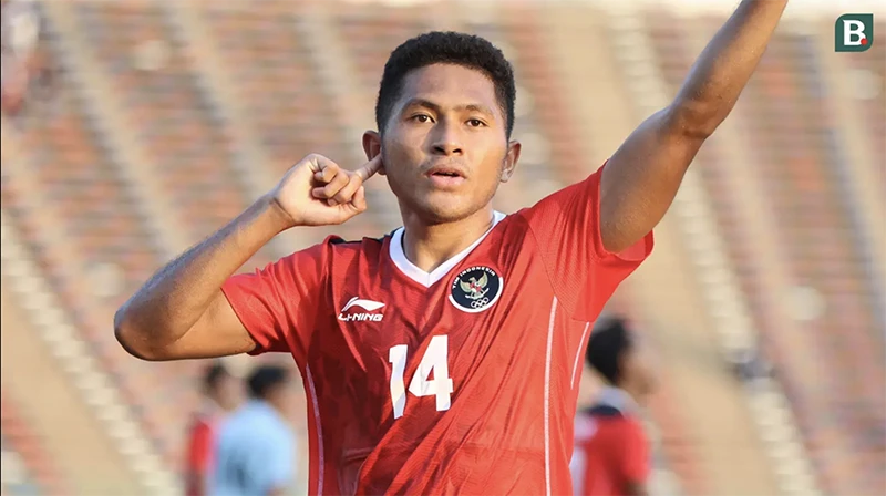 Fathurrahman đã ghi 4 bàn thắng tại SEA Games 32, bằng với Đình Tùng của Việt Nam. ẢNH: BOLA