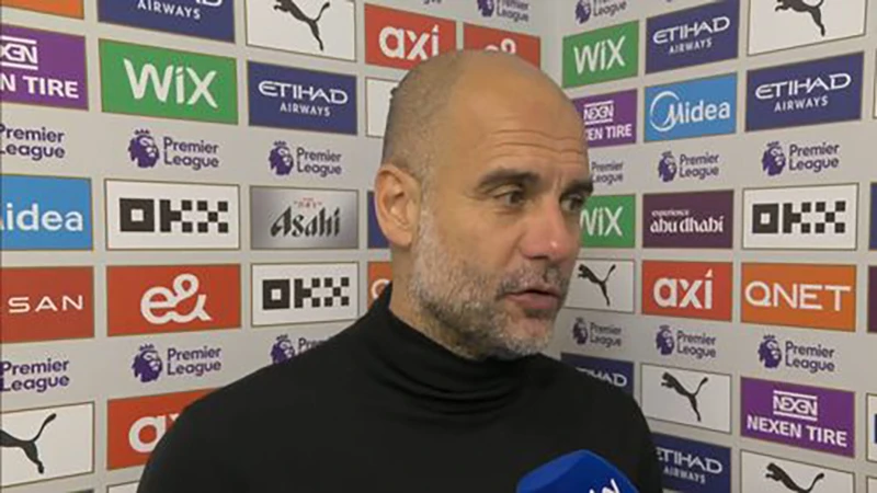 Pep Guardiola đang hướng đến trận bán kết lượt về với Real Madrid. ẢNH: MIRROR