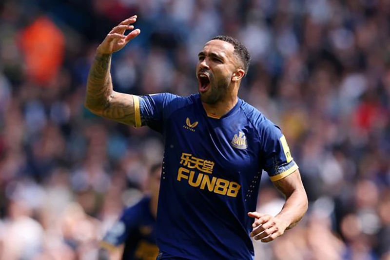 Wilson ăn mừng bàn thắng vào lưới Leeds nhưng Newcastle vẫn bị cầm hòa. ẢNH: GETTY