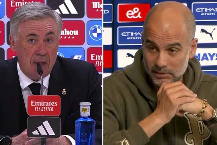 Carlo Ancelotti hoàn toàn đồng tình với bình luận của Pep Guardiola. ẢNH: MIRROR