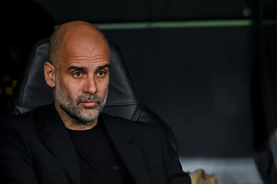 Pep Guardiola lo ngại đội nhà gục ngã trước Real Madrid vì lịch thi đấu dày đặc. ẢNH: GETTY