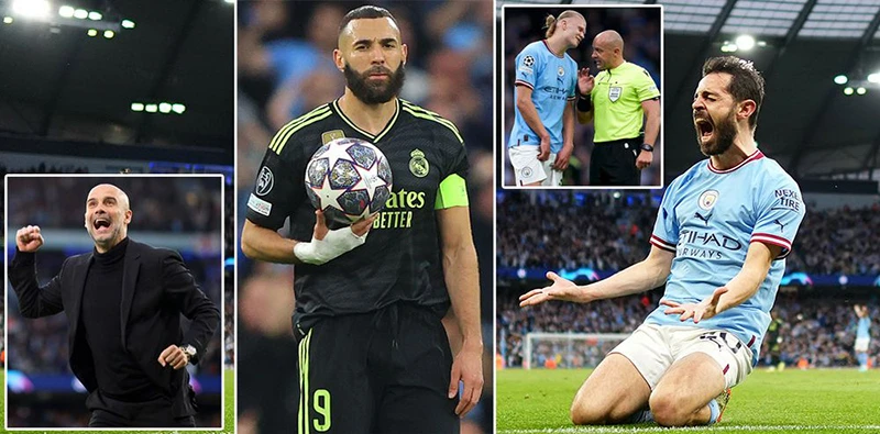 Real Madrid thua Man City toàn diện trong trận bán kết lượt về Champions League. ẢNH: MIRROR