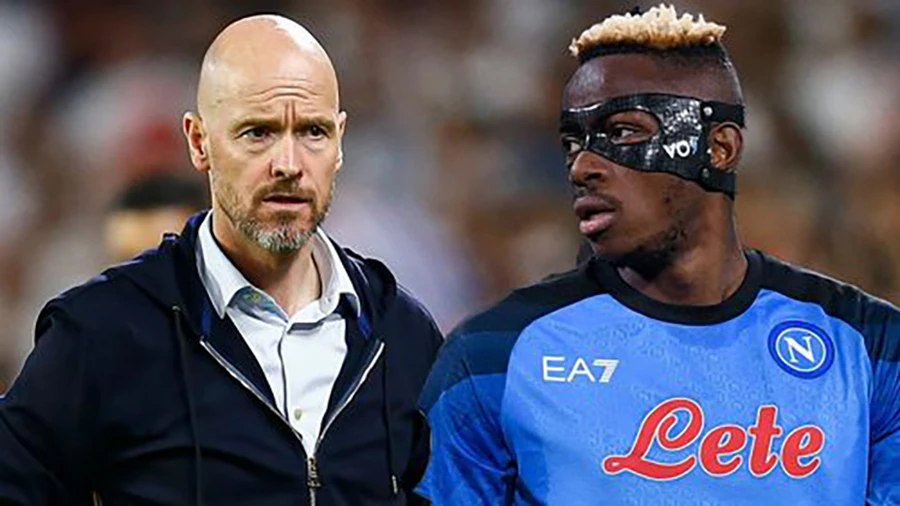 Ten Hag đã cử đội ngũ tuyển trạch viên theo dõi sát sao bước tiến của Osimhen. ẢNH: MIRROR