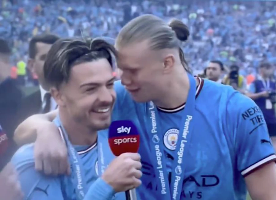 Erling Haaland chửi thề ngay trên sóng truyền hình trực tiếp. ẢNH: MIRROR