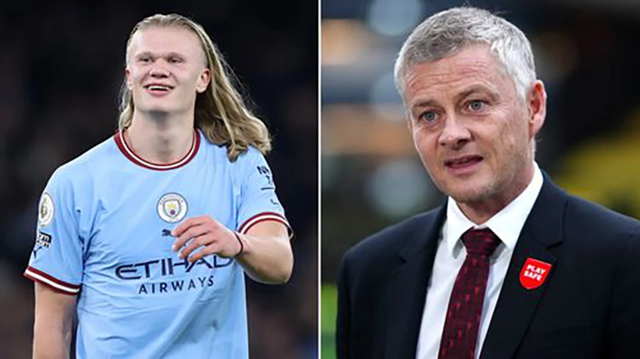 Solskjaer tiết lộ MU từ chối chi 4 triệu bảng Anh mua Haaland. ẢNH: MIRROR