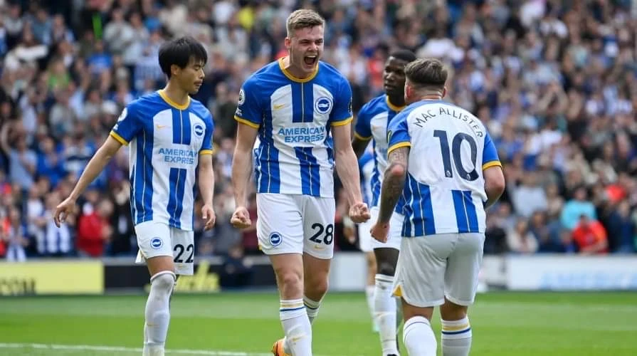 Brighton chắc suất top 7 và nắm chắc tấm vé dự Europa League mùa sau. Ảnh: Getty