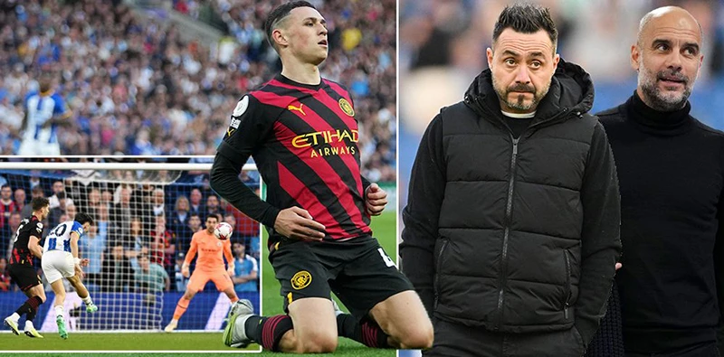 1 điểm trước Man City vừa đủ giúp Brighton giành suất dự Europa League mùa tới. ẢNH: MIRROR