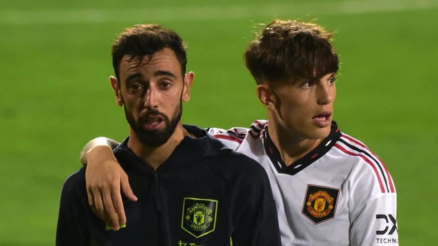 Bruno Fernandes và sao trẻ Garnacho chơi nổi bật ở MU mùa này. ẢNH: GETTY
