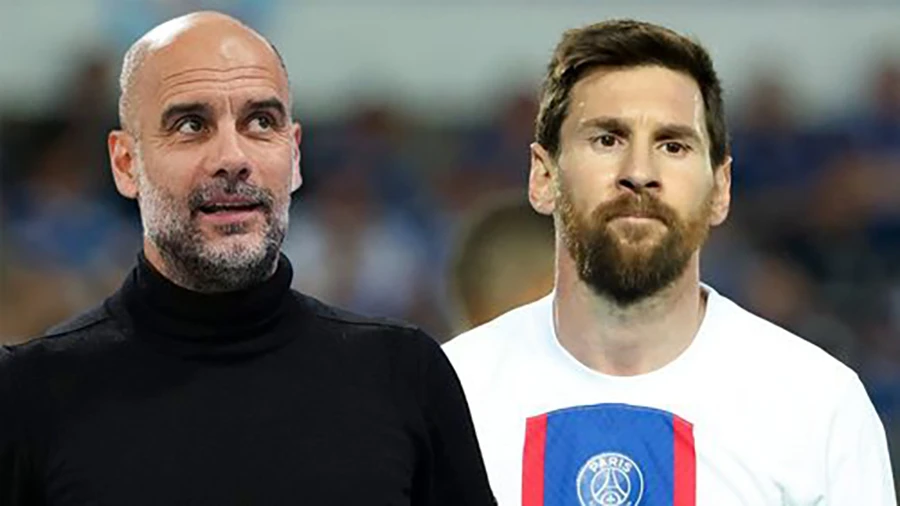 Pep Guardiola không cho Cancelo đến Barca, trong khi tương lai của Messi đang là đề tài hot trên truyền thông. ẢNH: MIRROR