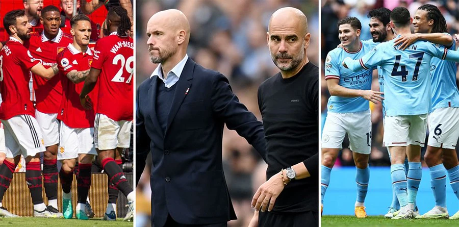 Hai CLB kình địch cùng TP Manchester United và Manchester City gặp nhau trong trận chung kết FA Cup. ẢNH: MIRROR