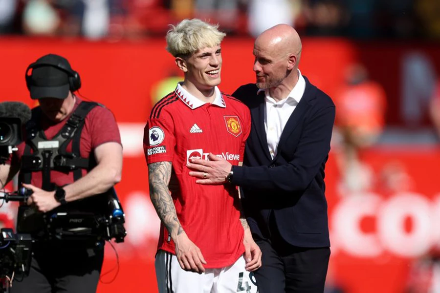 Garnacho phát triển mạnh mẽ dưới sự chỉ bảo của Ten Hag. ẢNH: GETTY