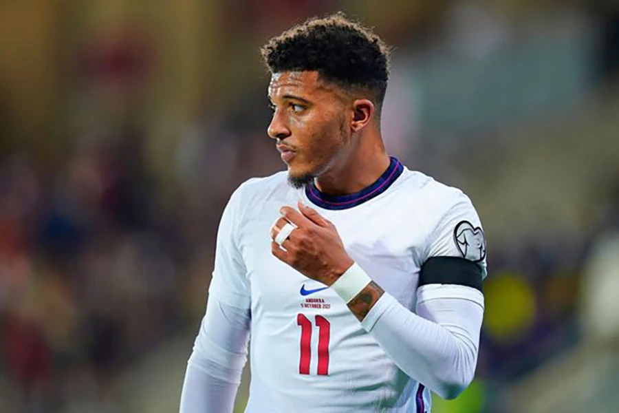 Sancho bị loại khỏi tuyển Anh trong đợt tập trung đá vòng loại Euro 2024 sắp tới. ẢNH: GETTY