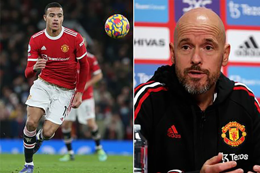 HLV Erik Ten Hag chào đón sự trở lại của Greenwood. ẢNH: DAILY STAR